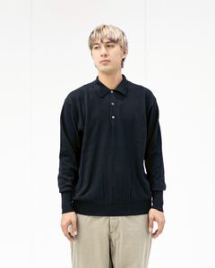アプレッセ 2026 STYLE1 Cotton Knit L/S Polo Shirts (26SAP-03-03)BLACK☆2月7日(土)発売！