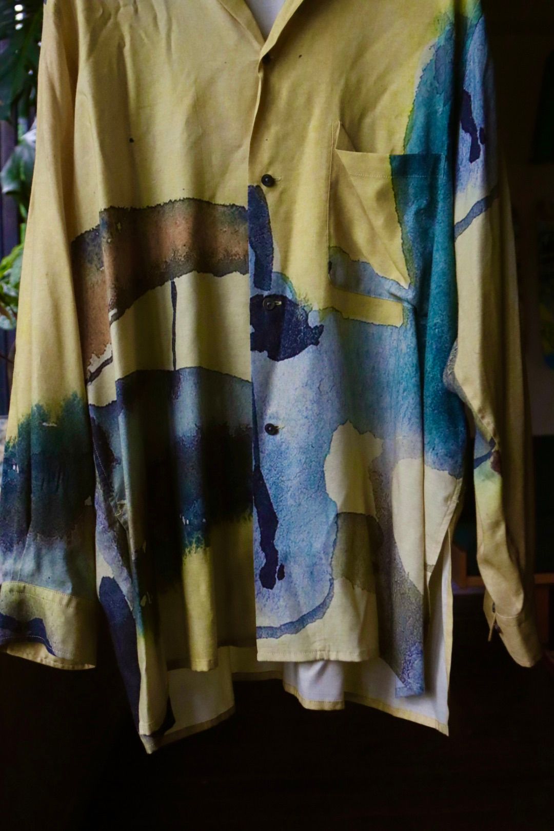 ヨーク23AW PRINTED OPEN COLLAR SHIRT (YK23FW0556SH) YELLOW★7月8日(土)発売！