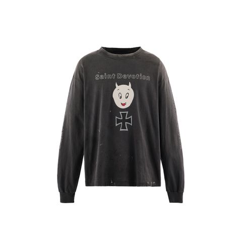 セントマイケル 26SS SAINT DEVOTION LS T-SHIRT (SM-MK8-0000-027)BLACK☆2月21日(土)10:00発売！