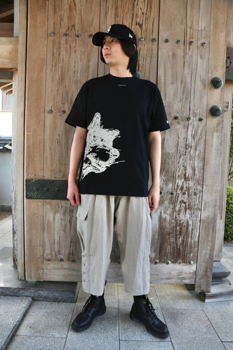 Yohji Yamamoto 半袖 コットン Tシャツ SS21 ドッグ シグネチャーロゴ(HD-T96-082)style.2021.4.13.