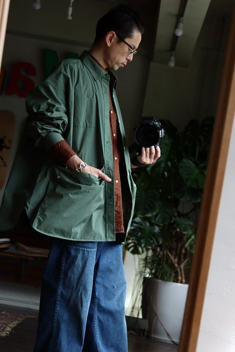 フレッシュサービス 22SS CARGO POCKET REGULAR COLLAR UTILITY SHIRT"CEDAR"スタイル.2022.6.6.