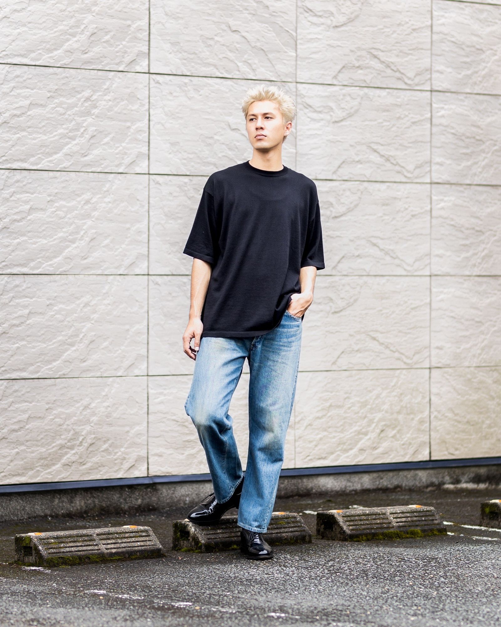 アプレッセ 2025 STYLE2 Wool Cotton High Gauge S/S T-Shirt(25AAP-03-04)BLACK