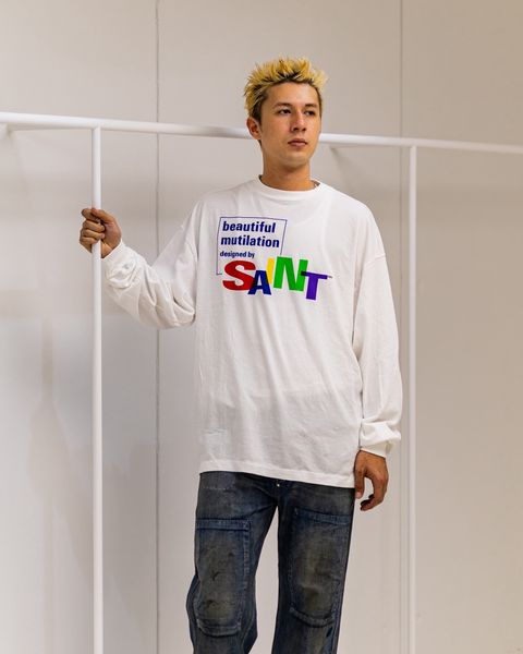 セントマイケル Tシャツ BEAUTIFUL SAINT LS TEE(SM-HR1-0000-036)WHITE★9月27日(土)発売！