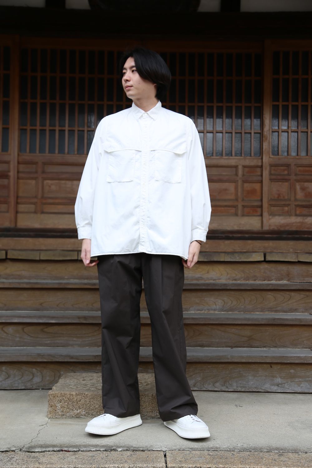 Garment Dyed Poplin Umbrella Yoke Shirt(GM211-50032) style.2021.2