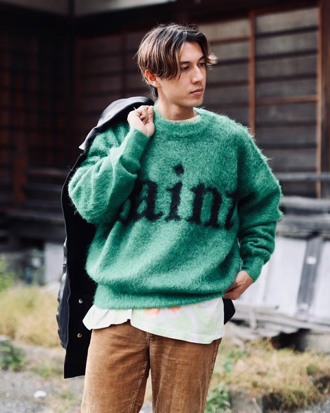 ©SAINT M×××××× 23AW SAINT CREW NECK KNIT"GREEN"スタイル