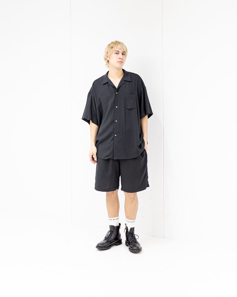 Graphpaper Viscose Viyella S/S Sleeping Shirt (CHARCOAL)新作発売！