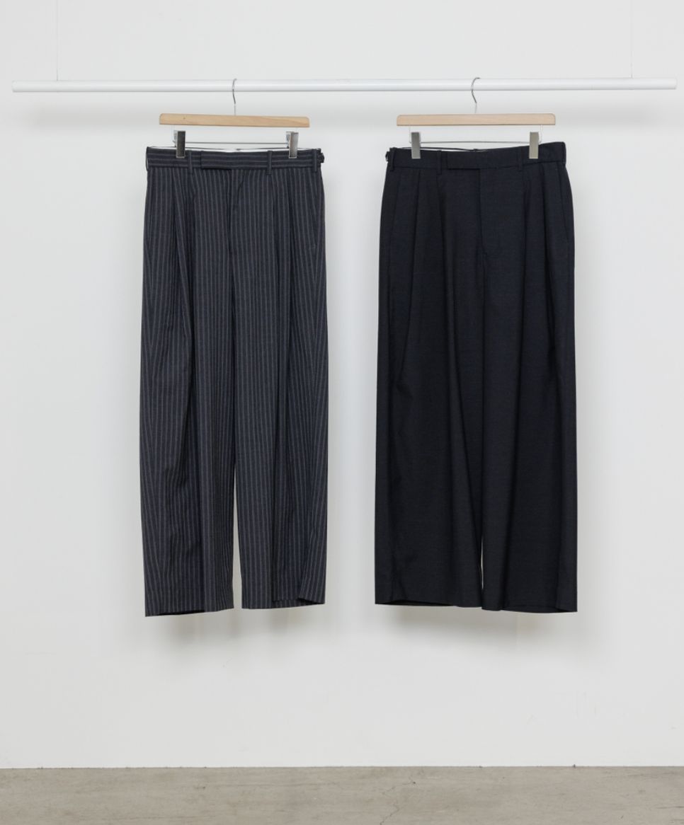 marka 26SS TWO TUCK BAGGY TROUSERS(M26A11PT02C)CHAMBRAY BLACK☆新作発売！