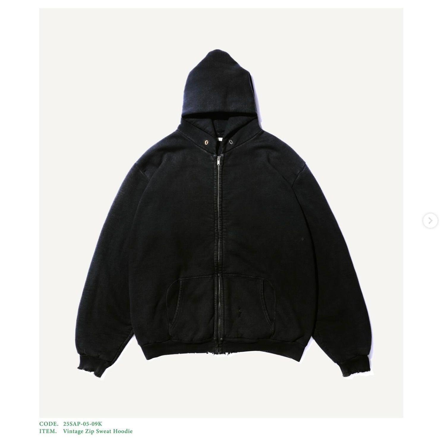 A.PRESSE - アプレッセ Vintage Zip Sweat Hoodie(25SAP-05-09K