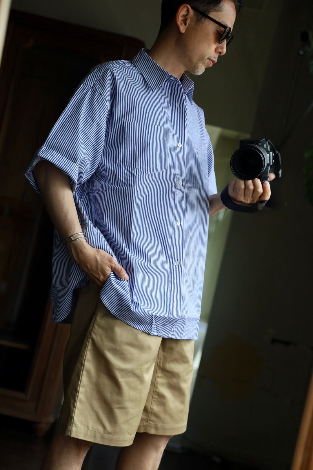 FreshService CORPORATE UNIFORM S/S SHIRT(BLUE STRIPE