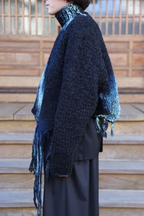 yohji Yamamoto 朝倉ペイント手編みタートルB"BLACK"style.10.1.