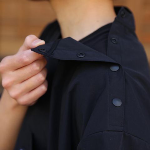 COMME des GARCONS HOMME HOMMEエステルナイロンツイル切り替えポケット半袖シャツ(HG-T021-051) style. 2021.05.07.