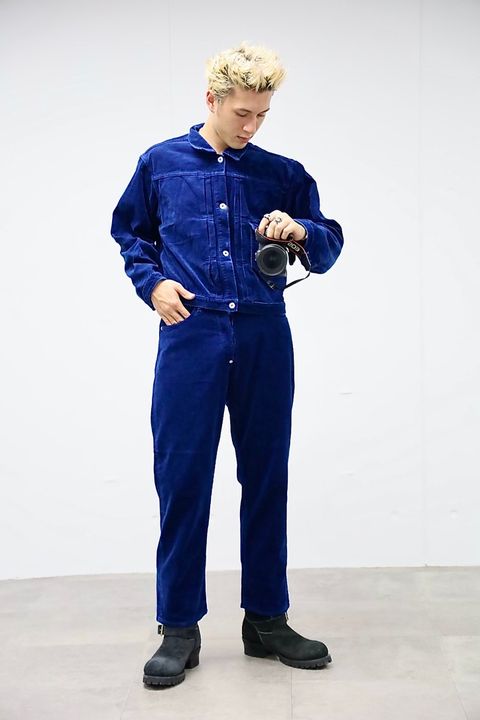 FOUNDOUR  COLOR DENIM JACKET MARK スタイル