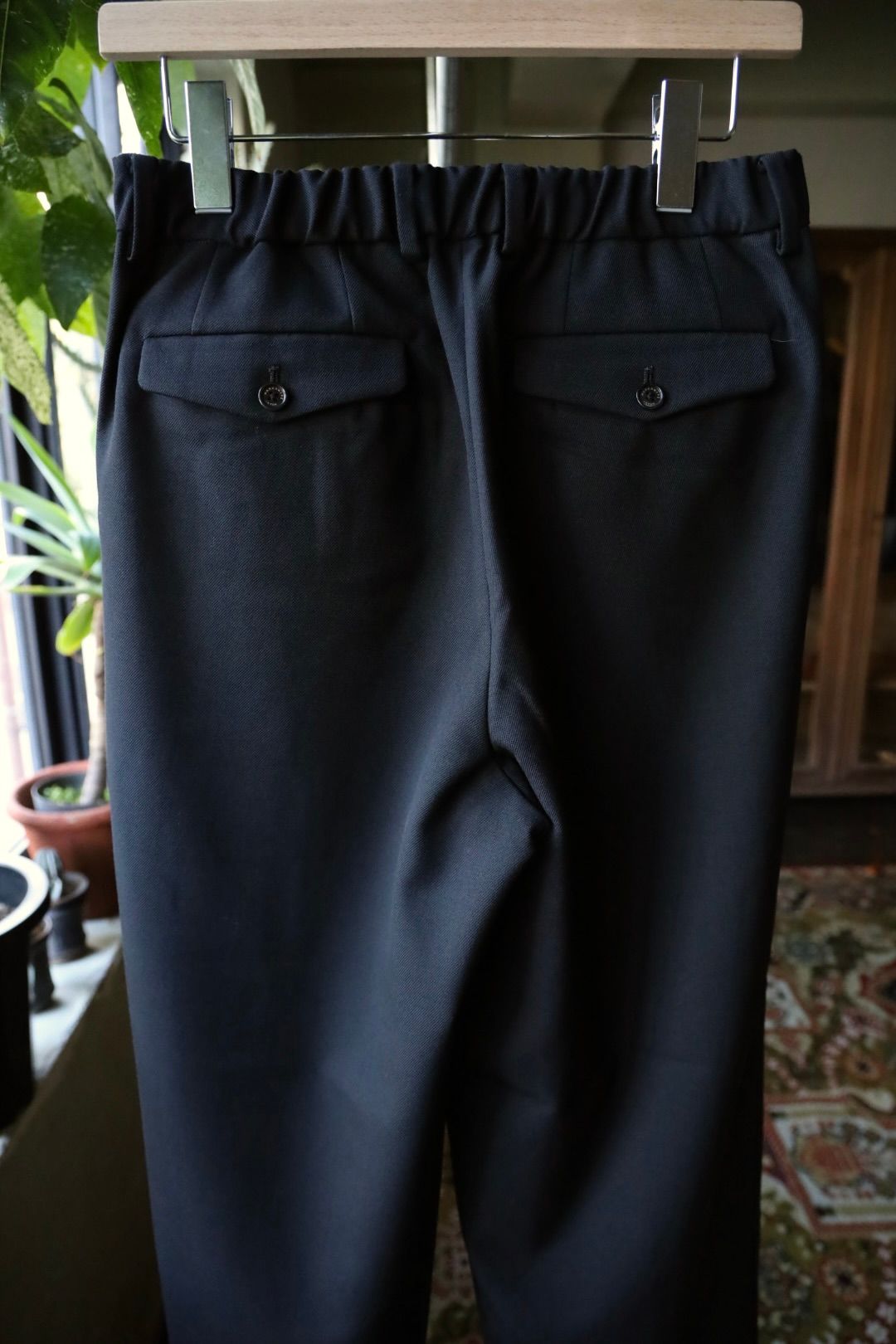 MARKAWARE Organic Wool Survival Cloth® Triple Pleated Wide Trousers(A25C06PT02C)BLACK☆新作発売！