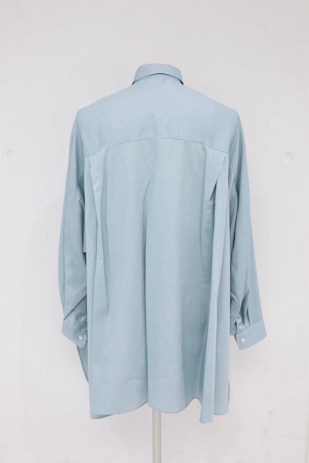 グラフペーパー Women's 26SS  Silicon Poplin Deep Slit Regular Collar Shirt(GL261-50183)SMOKE BLUE☆2月28日(土)発売！