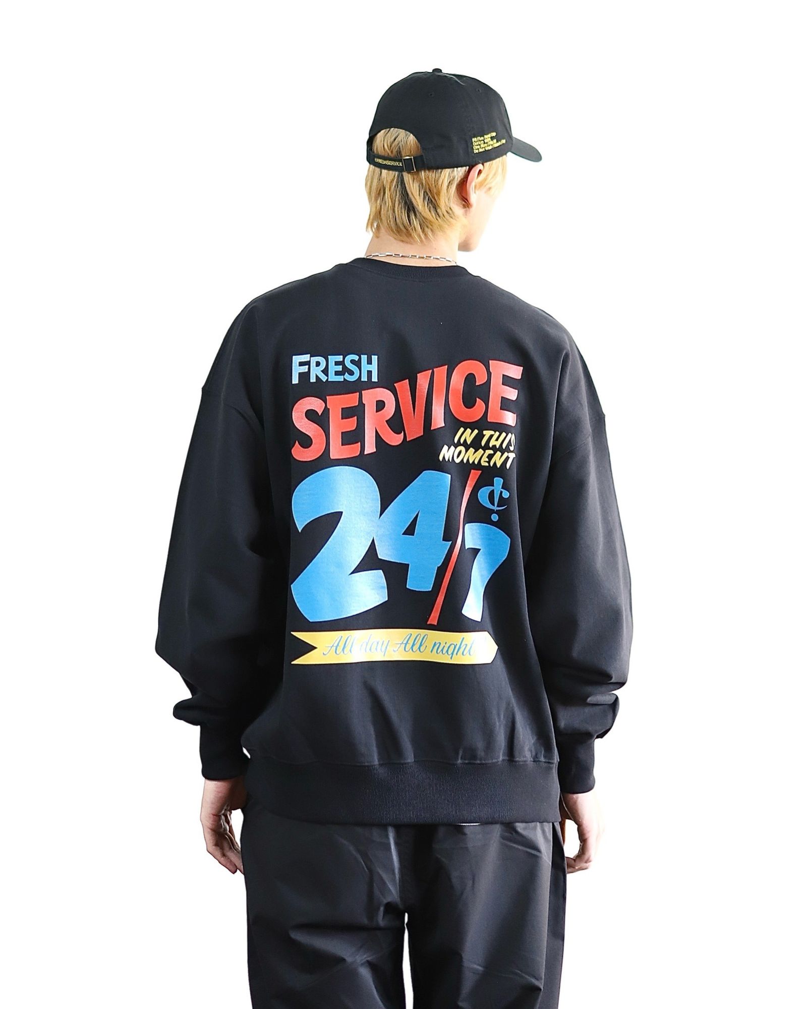 FreshService 24SS CORPORATE PRINTED CREW NECK SWEAT"All Day All Night" style 2024.3.8