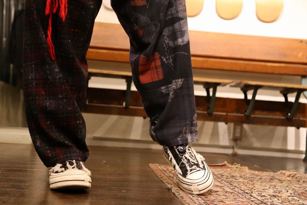 Yohji Yamamoto W-総柄中太パンツstyle.2020.10.6.