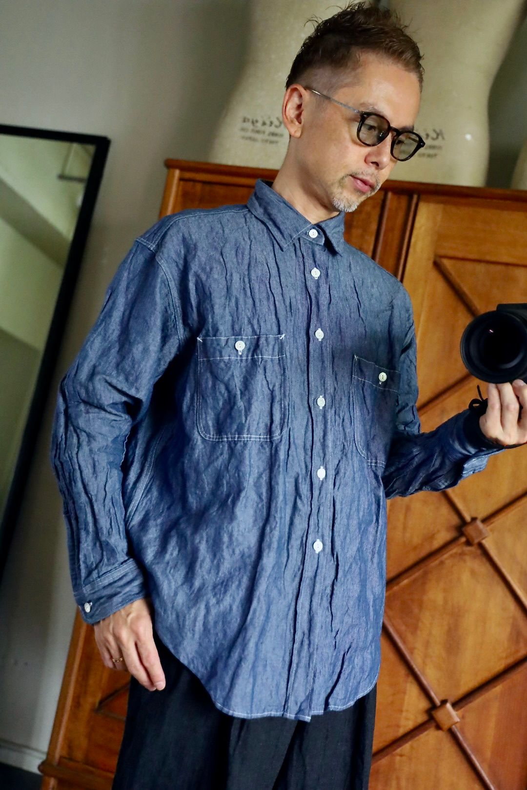 マーカウェア 26AW TWO POCKET WORK SHIRT(A26C09SH01C)INDIGO☆新作発売！