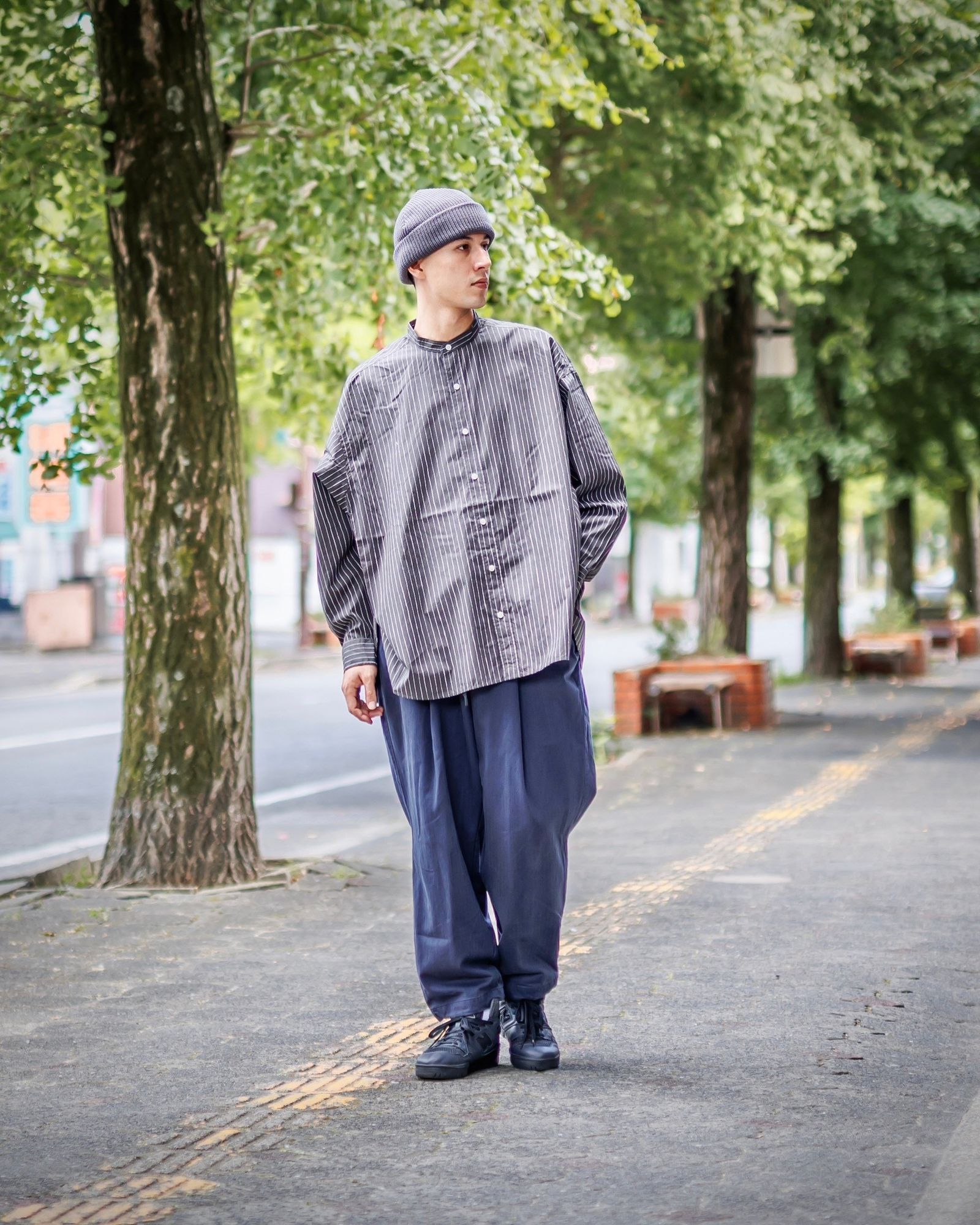 S.F.C 24FW エスエフシー NO COLLAR SFC SHIRT(SFCEW24S03)Charcoal☆9月21日(土)発売！