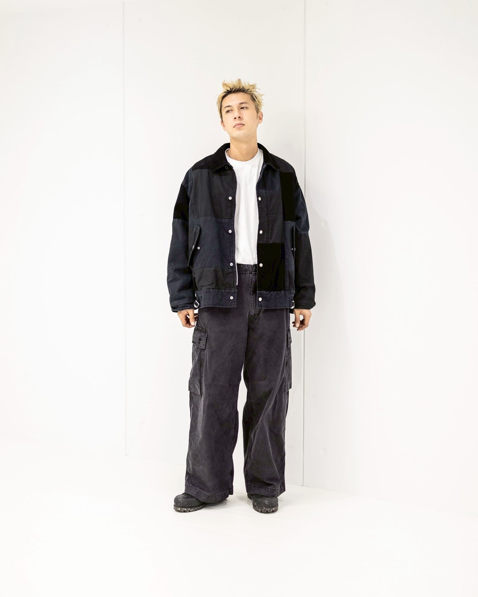 コムデギャルソンオム25FW 異素材パッチワークジャケット(HP-J021-051)BLACK★10月3日(金)発売！