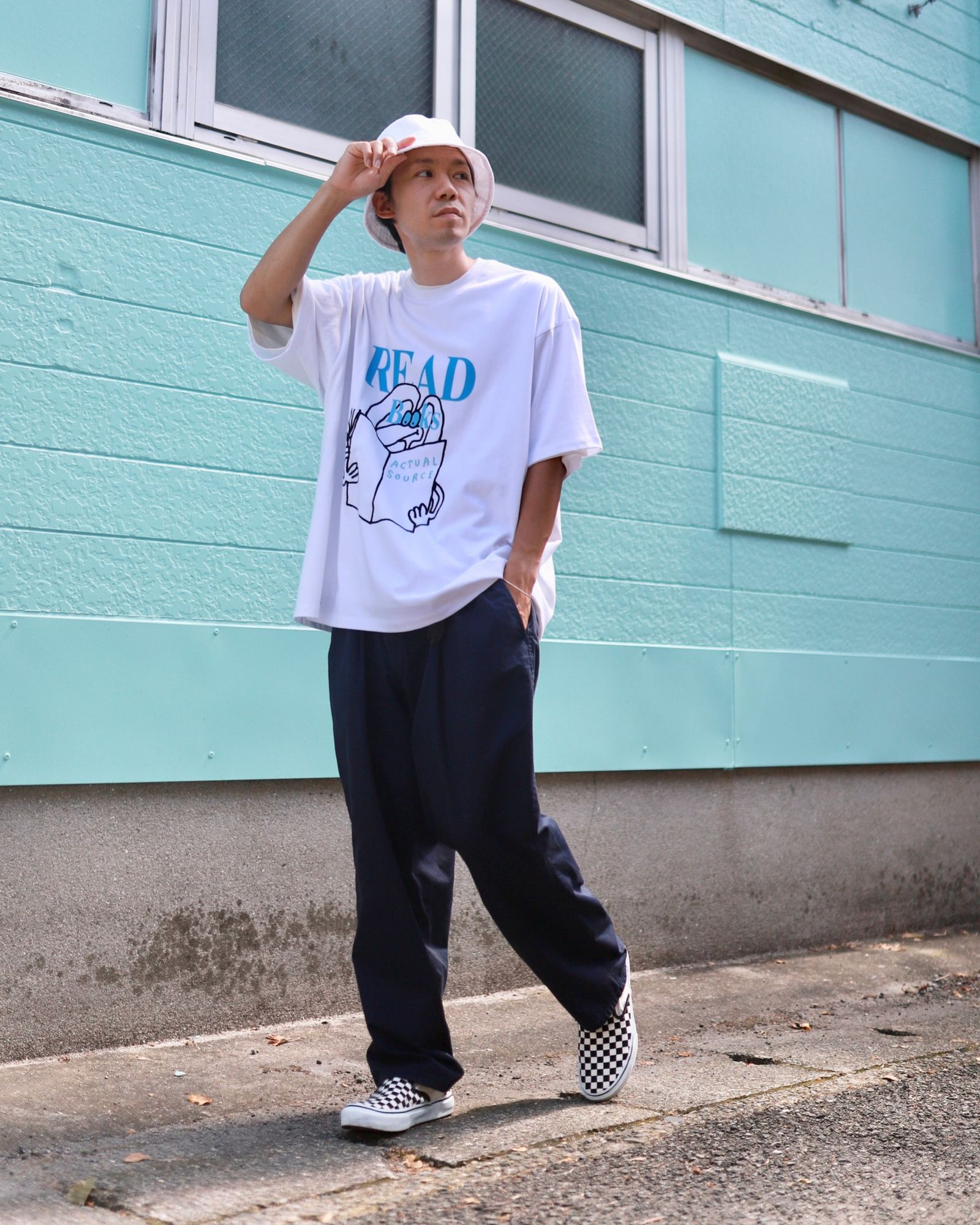 FreshService 23AW TシャツAS×FS CORPORATE S/S TEE"READ"BLUEスタイル