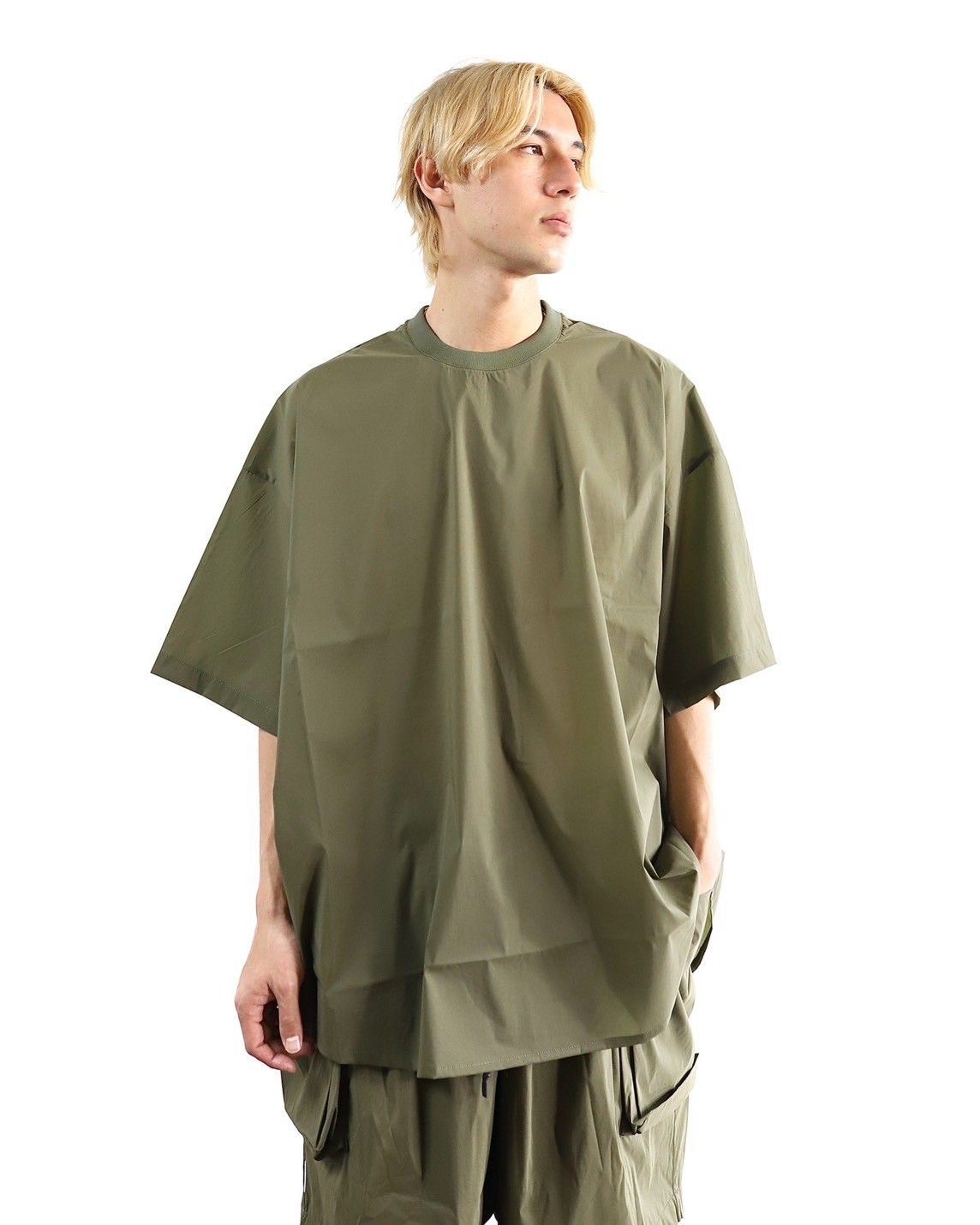 S.F.C 24SS エスエフシー BIG NYLON ROUND SS TEE (SFCSS24S06)Olive