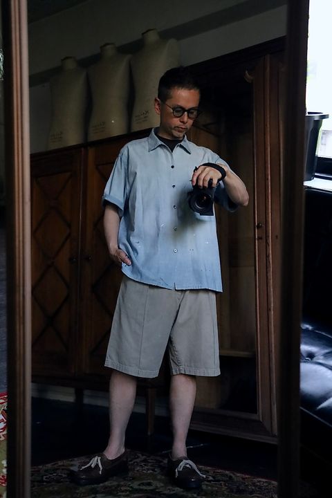 A.PRESSE 2026 STYLE1 Vintage Chambray S/S Shirtスタイル