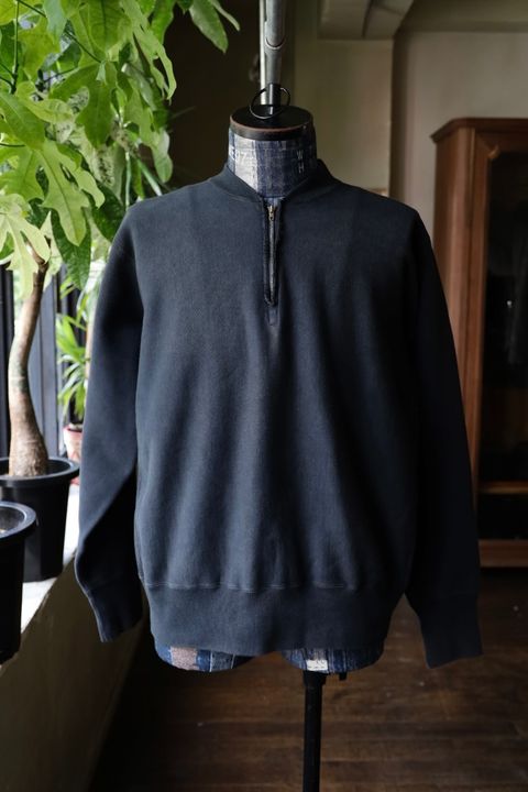 アプレッセ 2025 STYLE2 Vintage Half Zip Rib Collar Sweatshirt(25AAP-05-07)BLACK