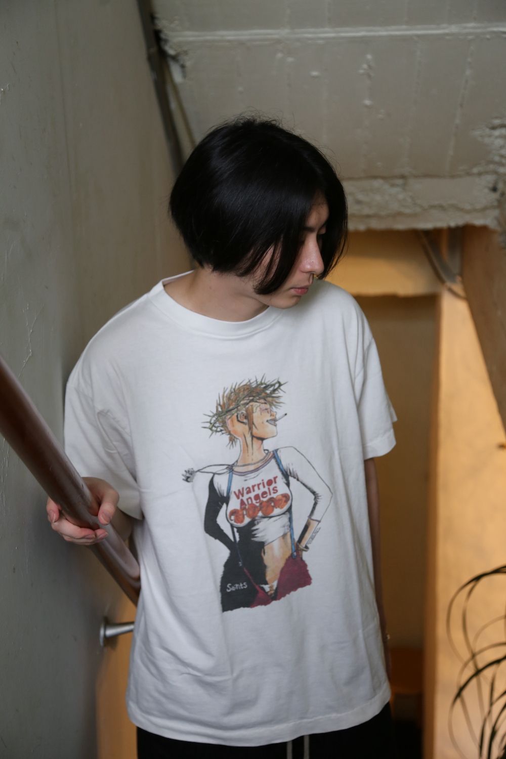 SAINT M×××××× T-SHIRT PUNK GIRL (SM-A21-0000-006) WHITE style