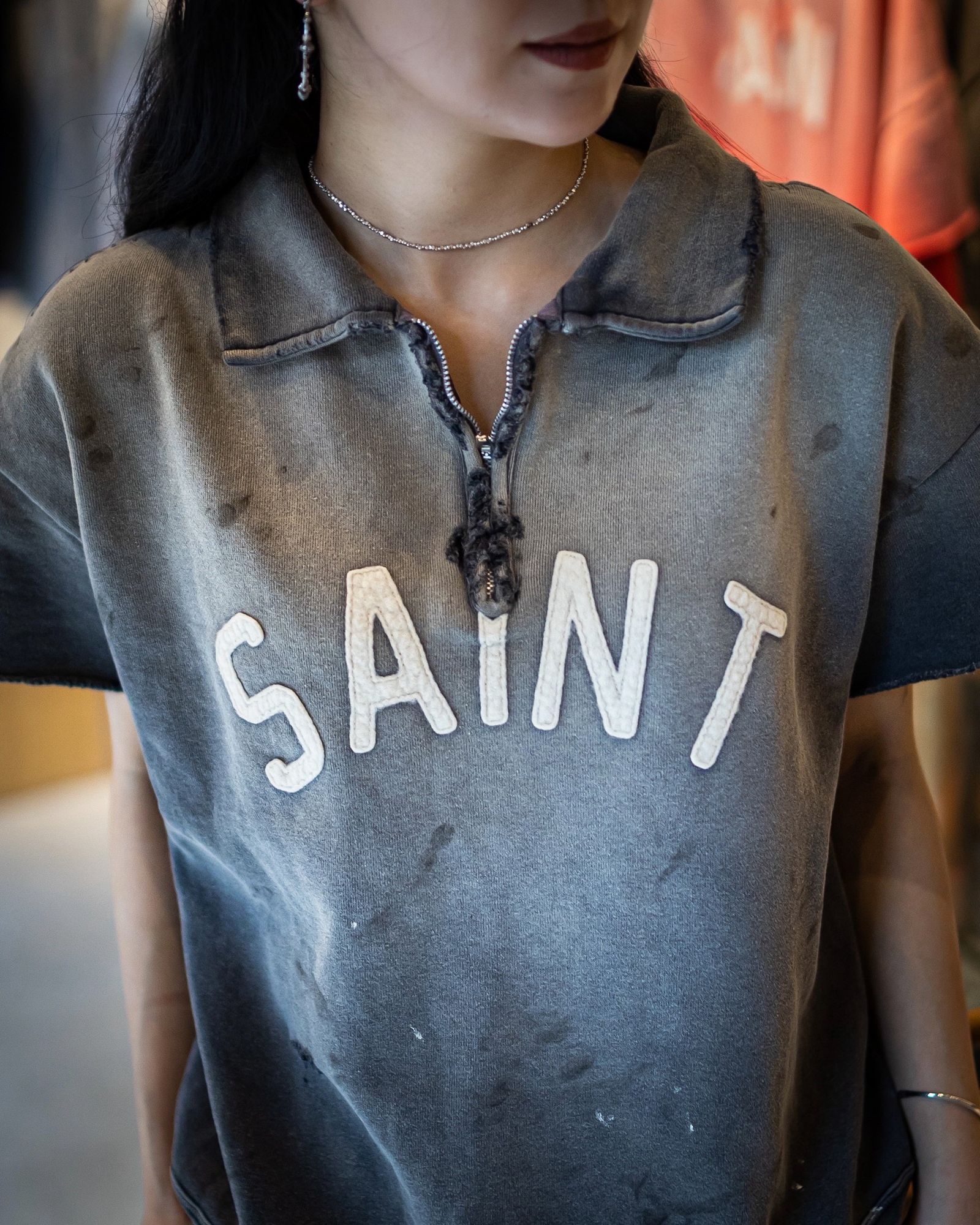 セントマイケル 26SS SAINT HALF ZIP SWEAT(SM-MK8-0000-052)CHARCOAL