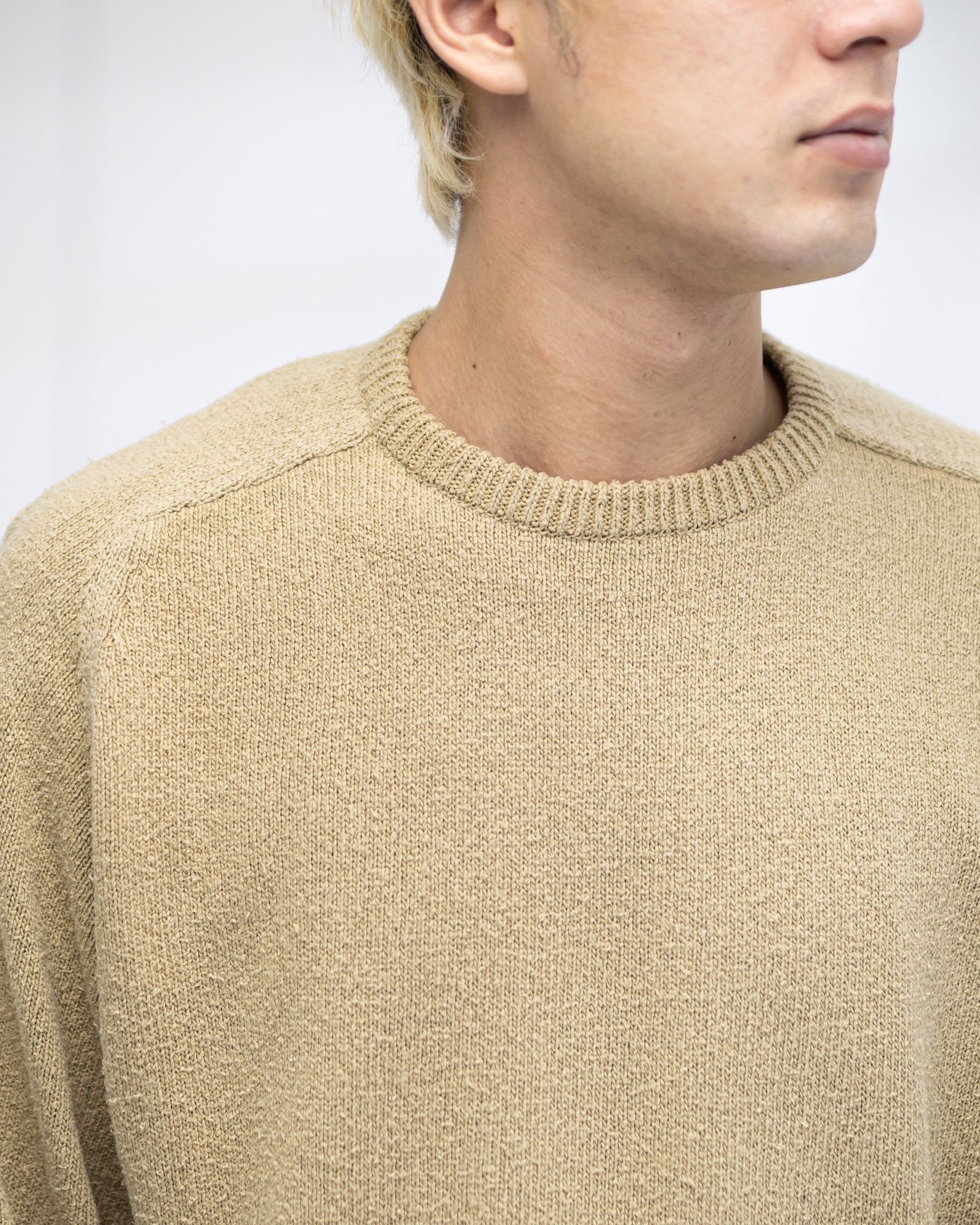A.PRESSE   Washed Silk Nep Crew Neck Sweater (BEIGE) 1月10日(土)新作発売！