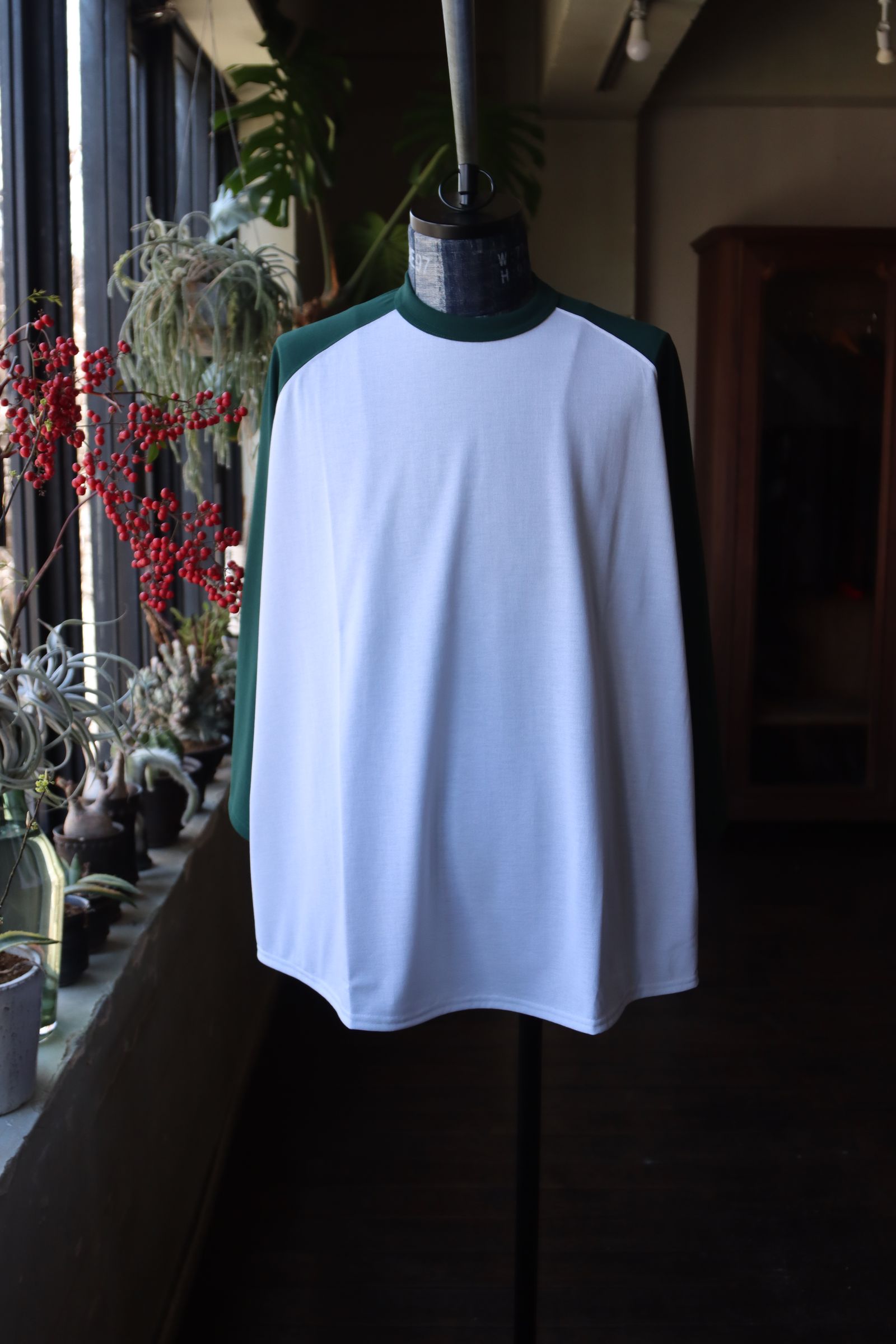 S.F.C 24SS エスエフシー RAGLAN BASEBALL TEE(SFCSS24CS12)White/Green