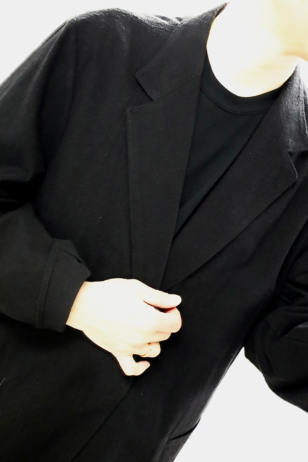 blurhms ブラームス 26SS Silk/Cotton Nep Cardigan Jacket(BHS26S019)Black