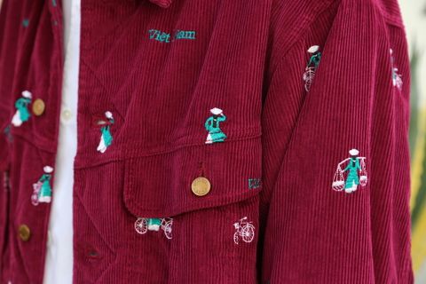 doublet VETNAM EMBROIDERY COURDUROY JACKET PINK style.2020.11.22.