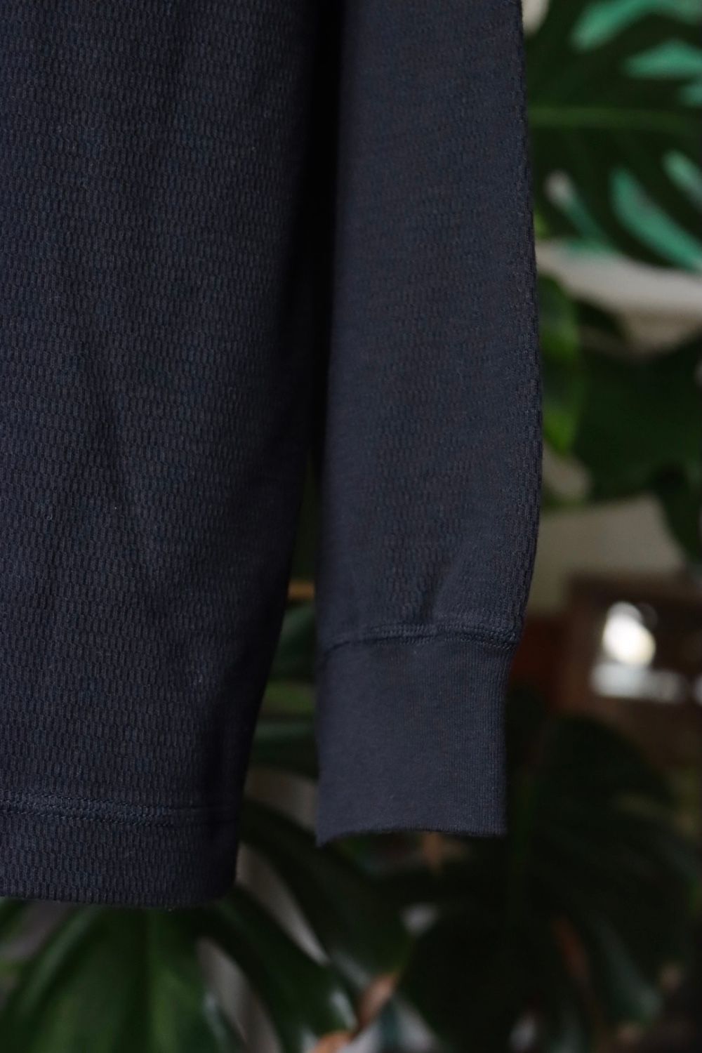 ETS.MATERIAUX / マテリオ22AW Honeycomb Long Sleeve"BLACK"