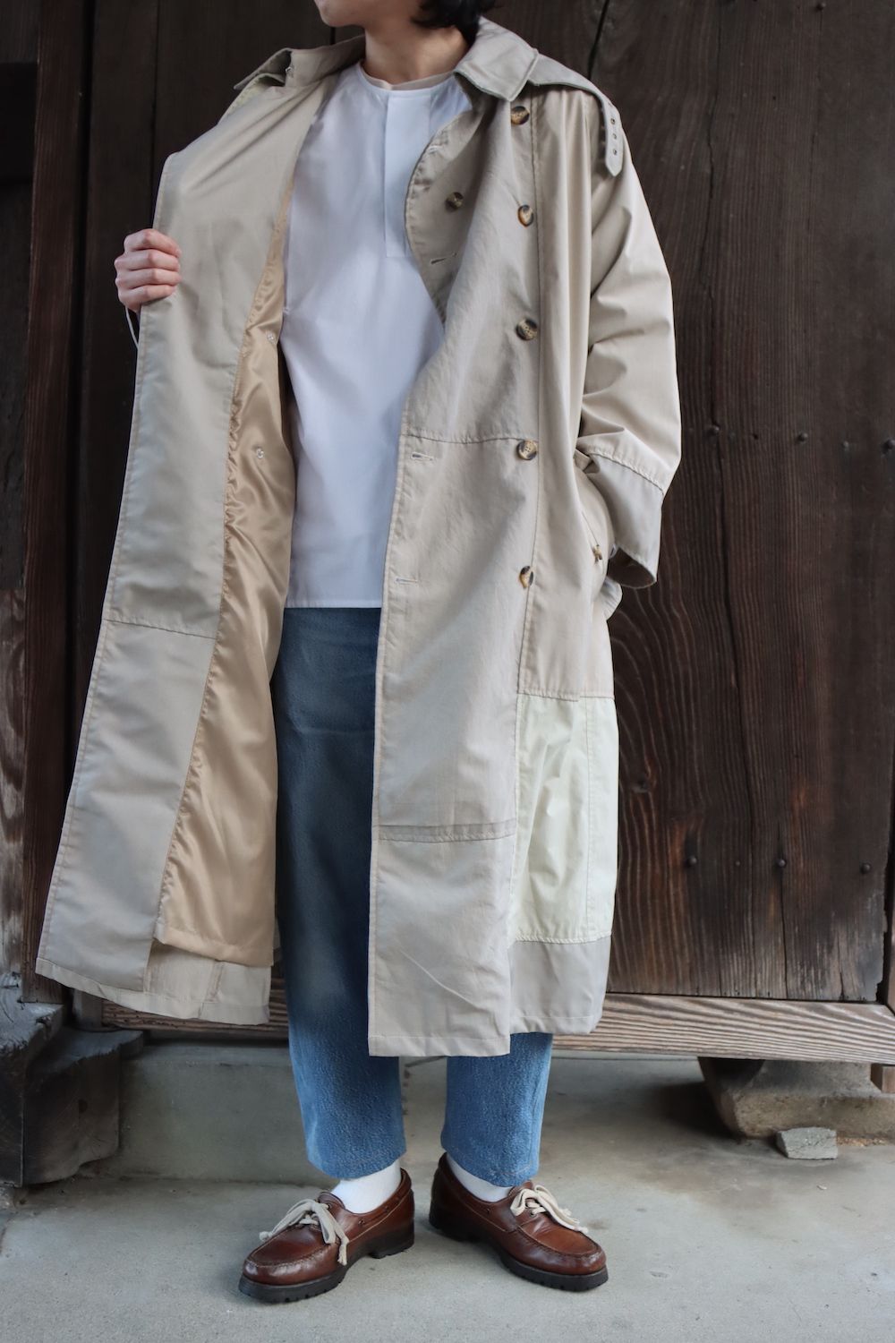 SEEALL RECONSTRUCTED TRENCH COAT(SAU23 CT601) MIX style. 2022.03