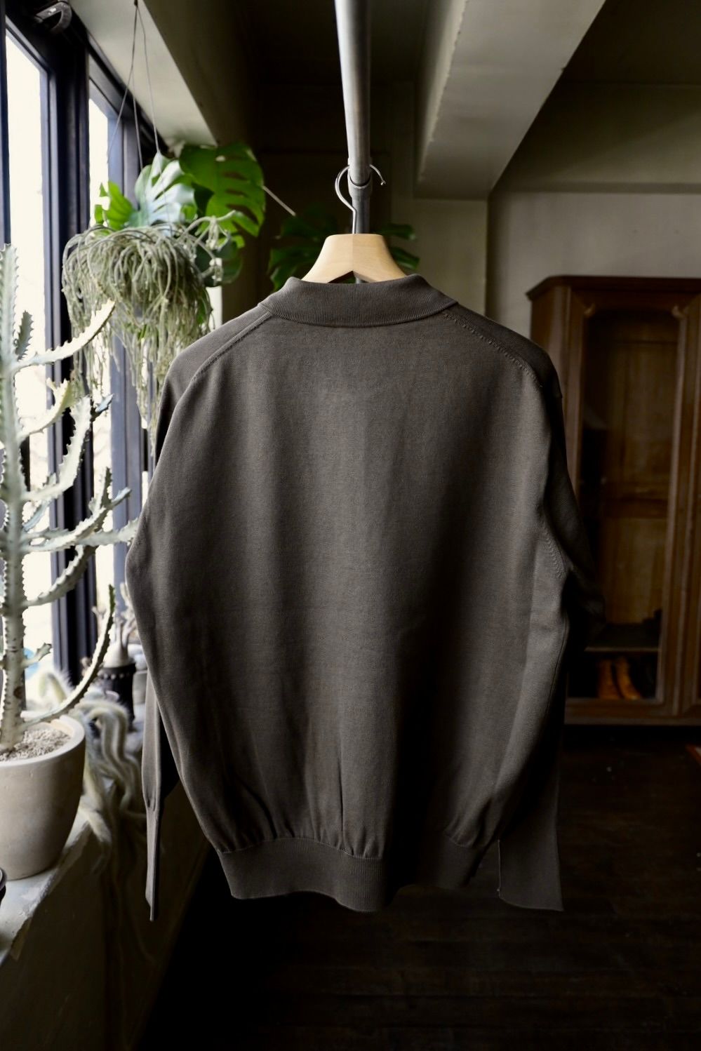 A.PRESSE - アプレッセ Cotton Knit Polo Collar Cardigan(25SAP