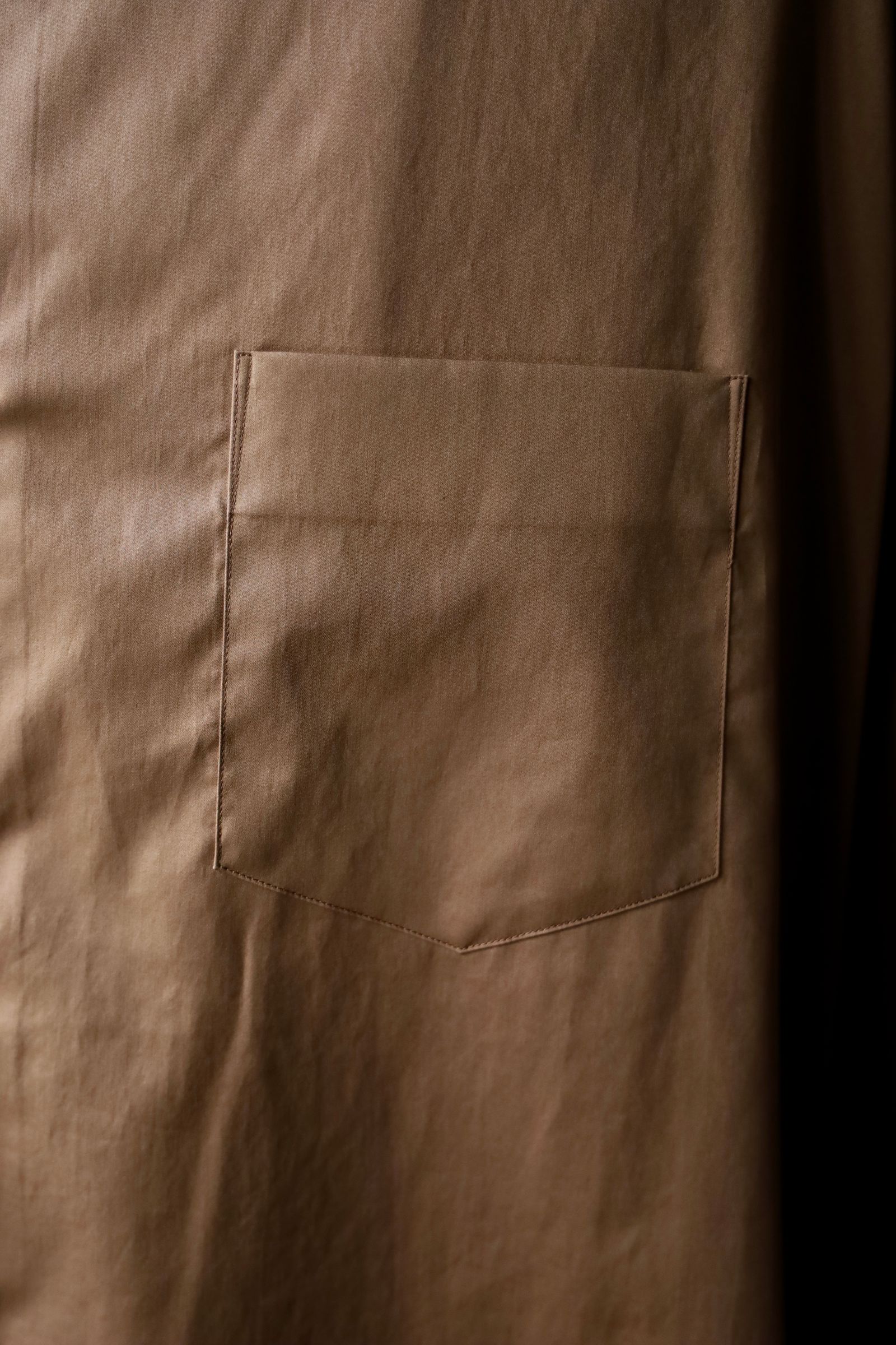 グラフペーパーシャツ 25SS Silicon Poplin Oversized Band Collar Shirt(GM251-50145)BROWN