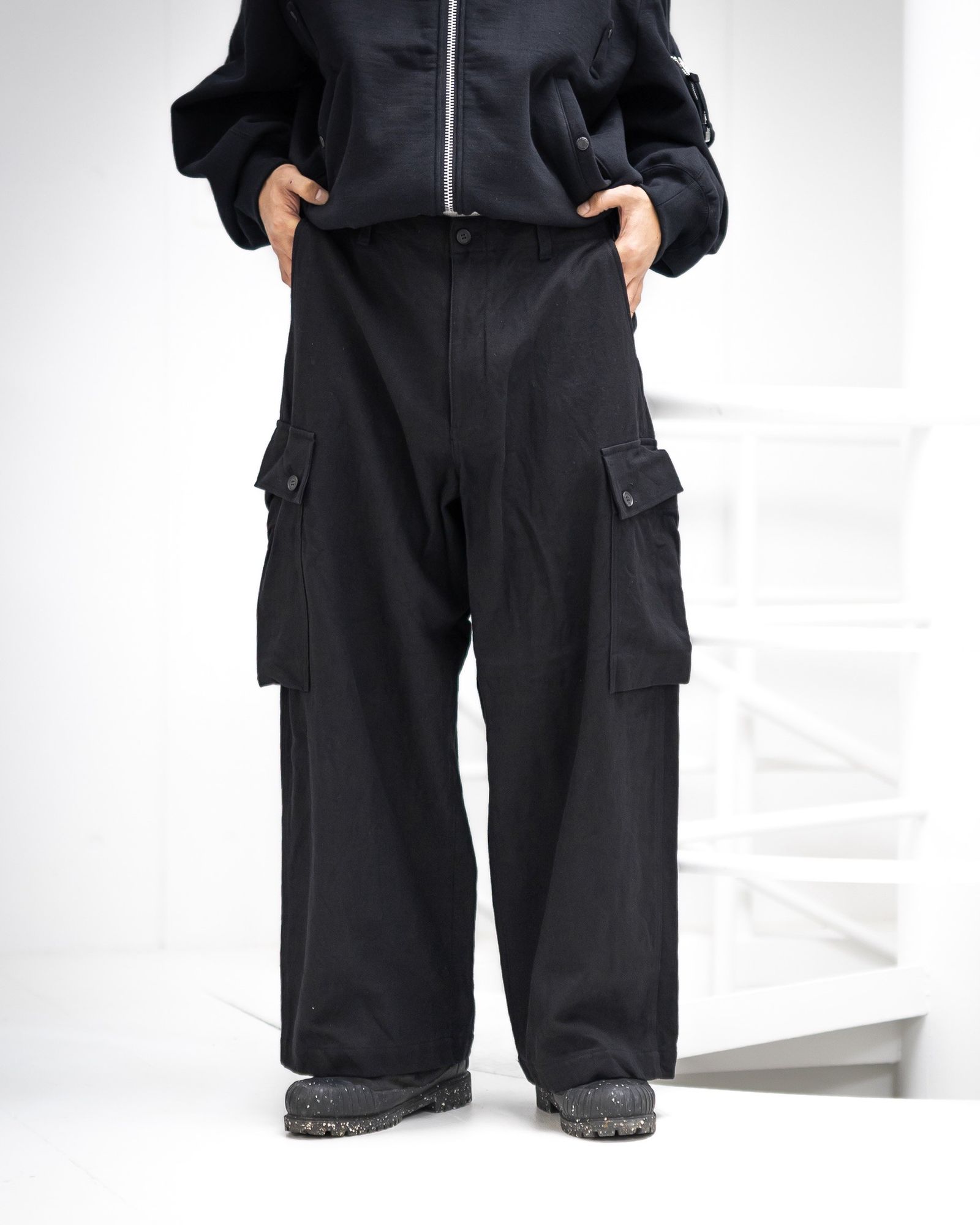 コムデギャルソンオム25FW 綿ウールアーミーサージパンツ(HP-P036-051)BLACK☆11月1日(土)発売！