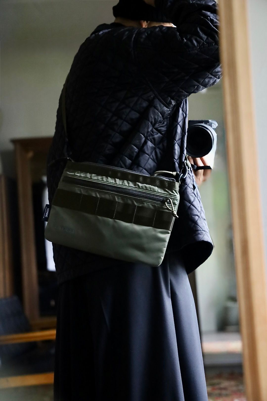 コムデギャルソンオム バッグ BRIEFING W-NAME REVERSIBLE SACOCHE(HR-K209-051)KHAKI×KHAKI