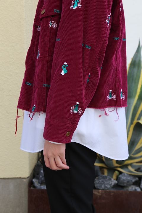 doublet VETNAM EMBROIDERY COURDUROY JACKET PINK style.2020.11.22.