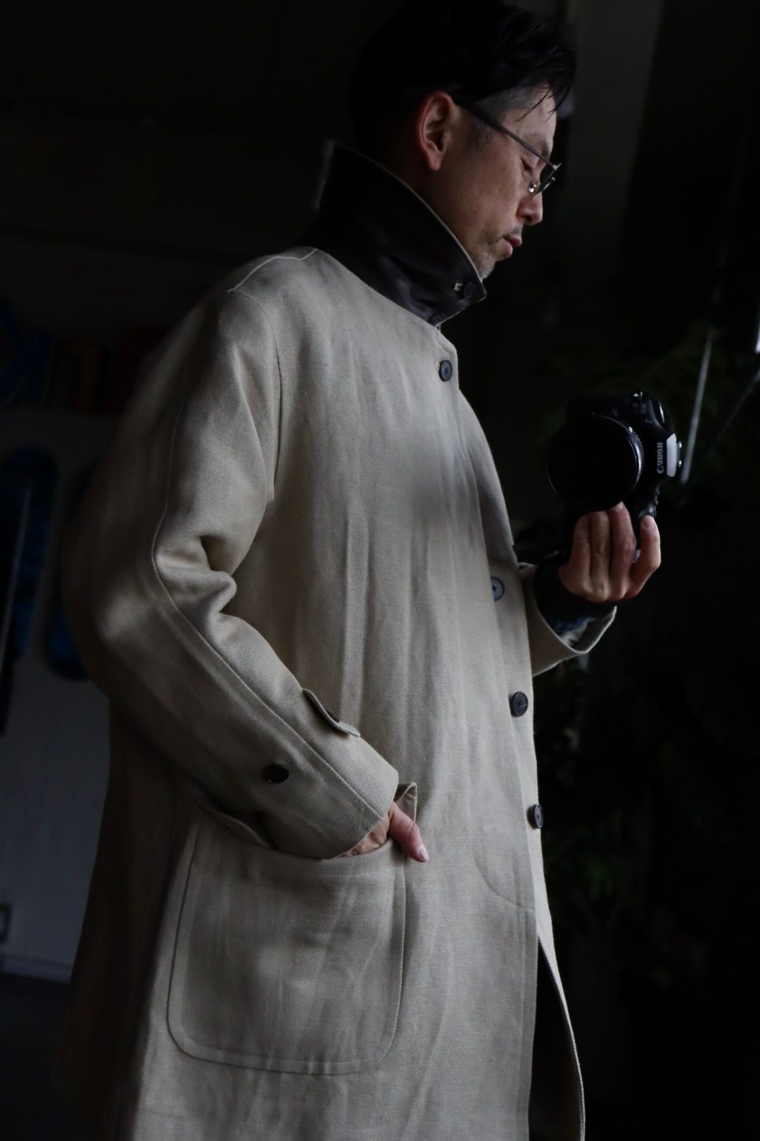 アプレッセ23SSコート Linen Half Coat(23SAP-01-06H)BEIGE