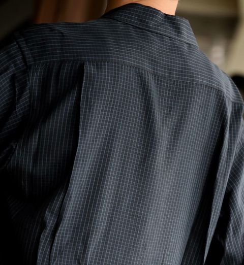 A.PRESSE 2025 STYLE2 Silk Rayon Open Collar L/S Shirtスタイル