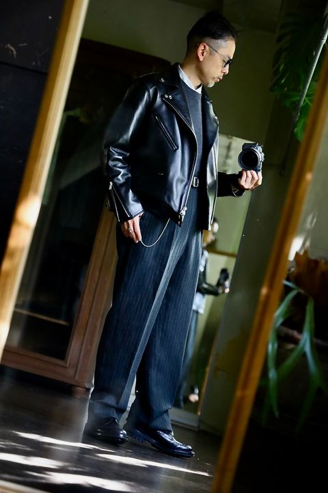 A.PRESSE Double Riders Jacketスタイル