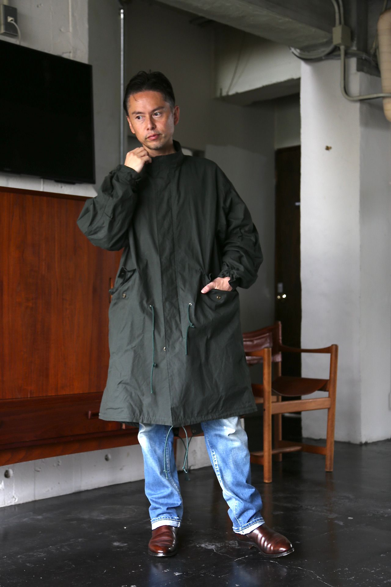 アプレッセ M-65 Mods Coat(21AAP-01-05M)D.GREEN - 1(S)