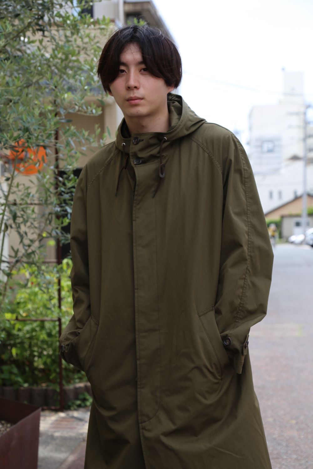 COMME des GARCONS HOMME 綿ナイロンウェザーフーデッドコート