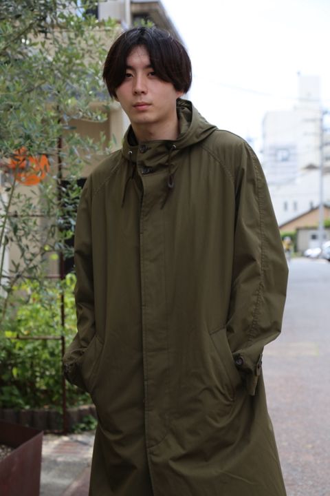 COMME des GARCONS HOMME 綿ナイロンウェザーフーデッドコート"KHAKI"style.8.12.