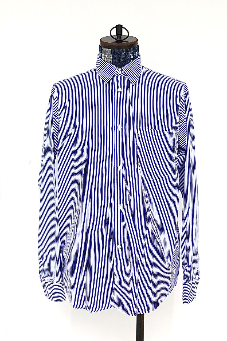 グラフペーパーシャツ Broad Stripe Regular Collar Shirt (GM264-50021STB)BLUE STRIPE☆10月31日(土)発売！