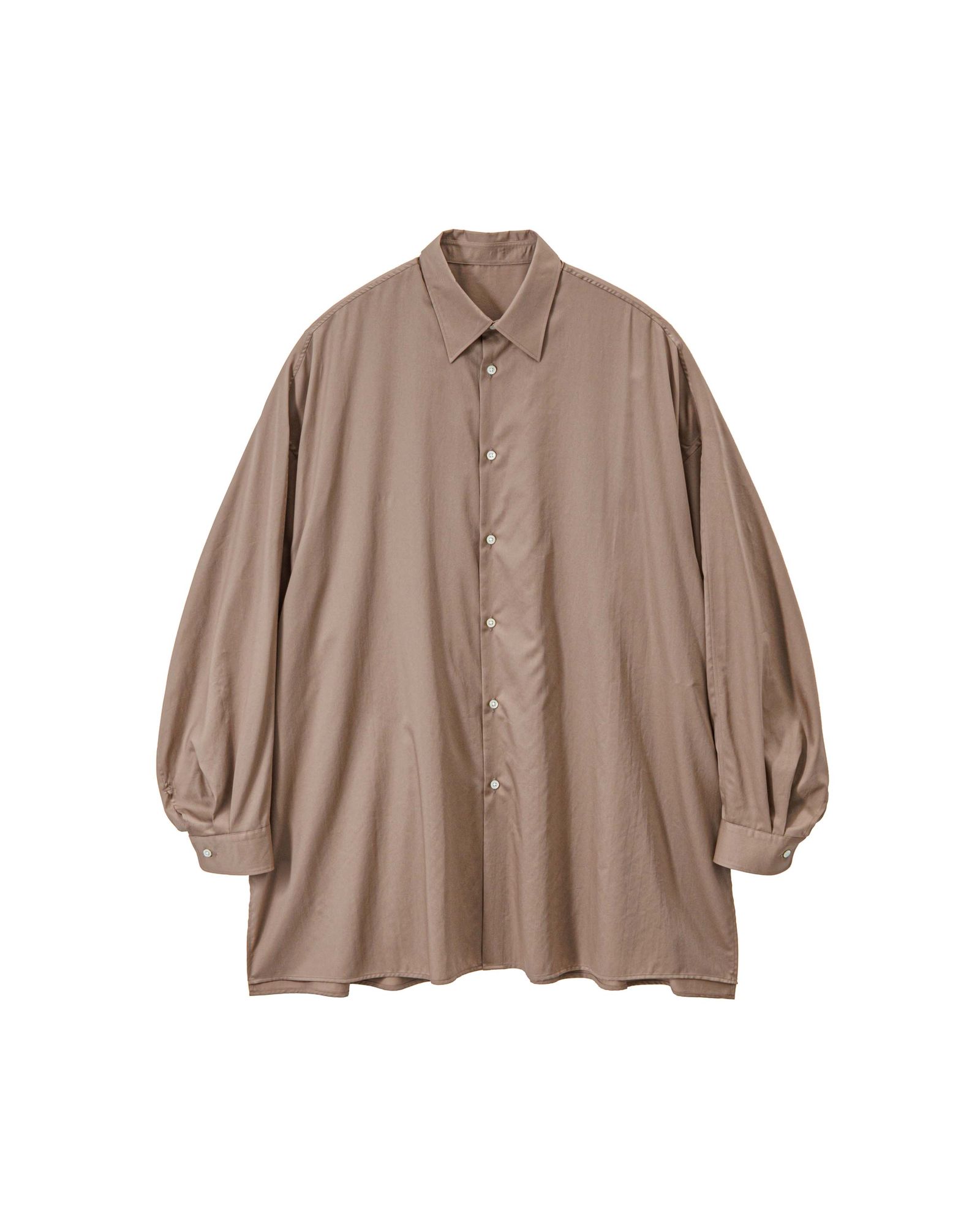 グラフペーパー Women's 26SS  Silicon Poplin Deep Slit Regular Collar Shirt(GL261-50183)TAUPE☆2月28日(土)発売！