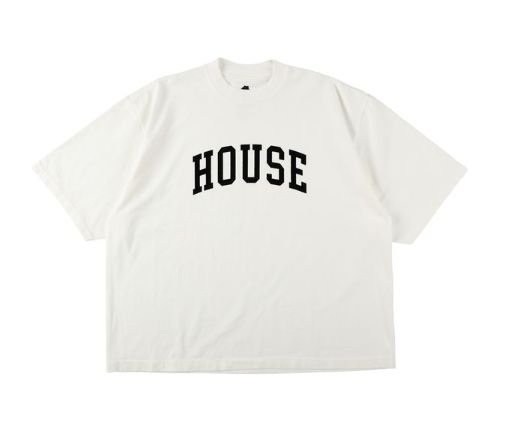 イズネスミュージック 25SS HOUSE FLOCKY PRINT T-SHIRT(IMP5_10_FLHOUSET01)WHITE