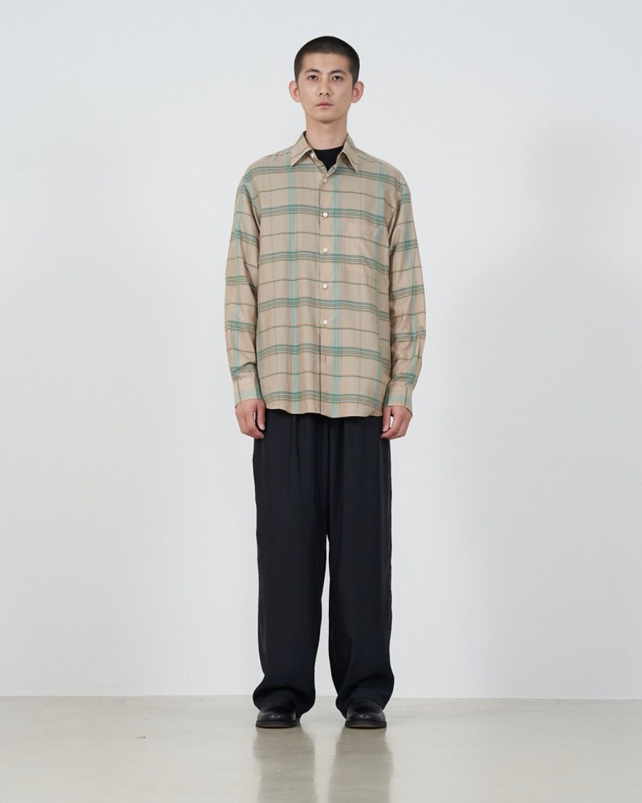 ヨーク25SS シャツPLAID REGULAR COLLAR SHIRT(YK25SS0944SH)BEIGE